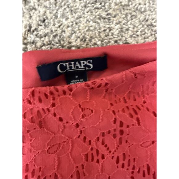 Chaps Women's Pink Sheath Floral Lace Sleeveless Back Zip Dress Size 8‎ - Picture 11 of 11